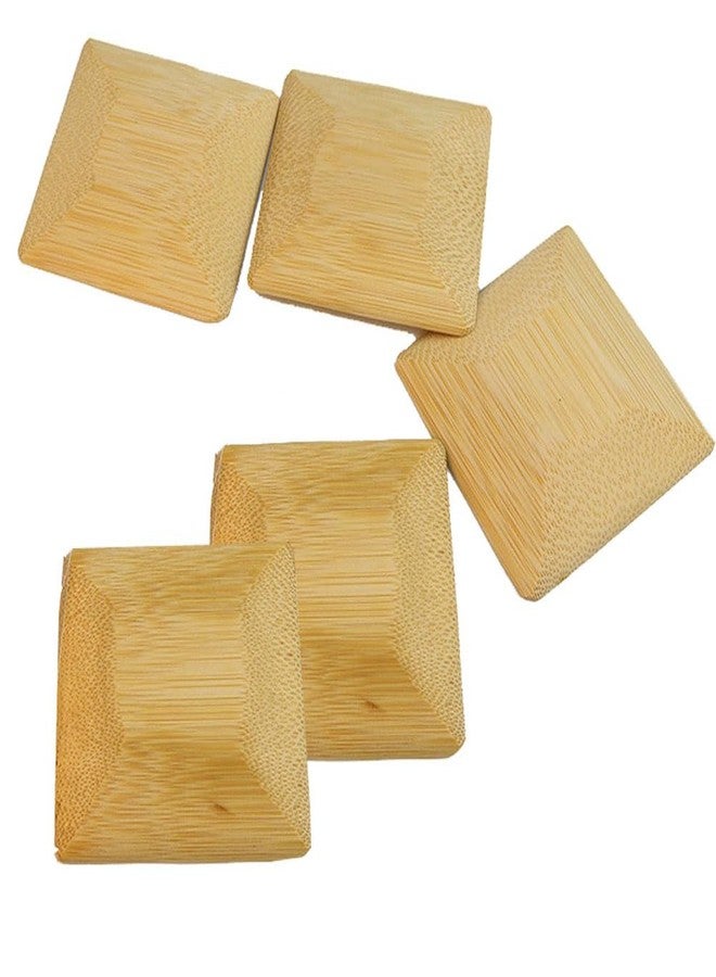 luzen 5Pcs 2.75 Inch Square Bamboo Pot Scrapers Pan Scraper Home Kitchen Clean Scraper Tool for Pans, Dishes, Bowls, Plates Cleaning Tools - Image 1